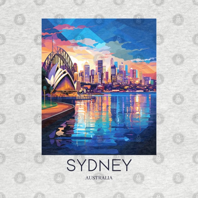 A Pop Art Travel Print os Sydney - Australia by Studio Red Koala